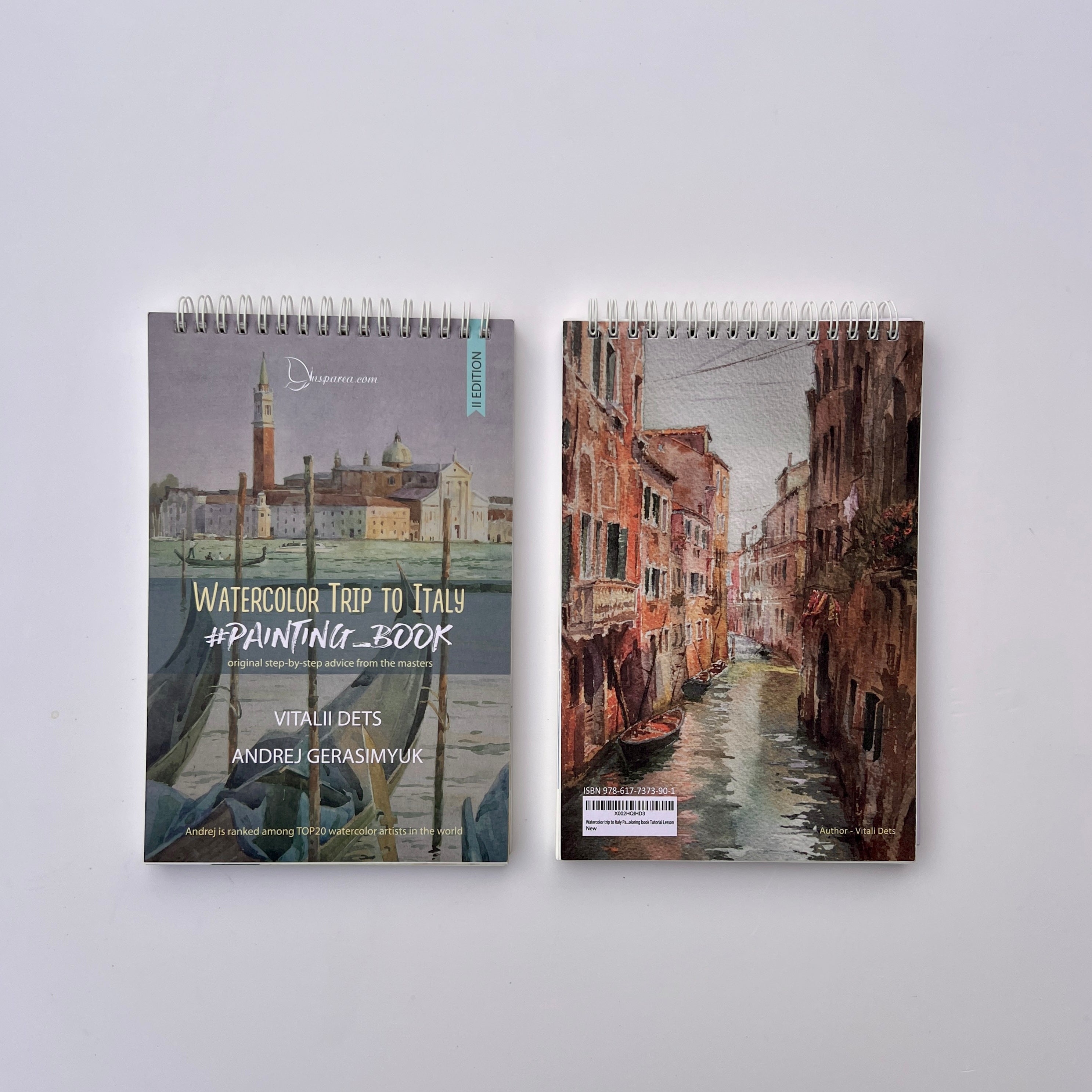 Workbook tutorial "Watercolor trip to Italy", 15x23 cm, printed on Premium Watercolor Paper 300 gsm, 17 step-by-step lessons by Award-Winning Artists