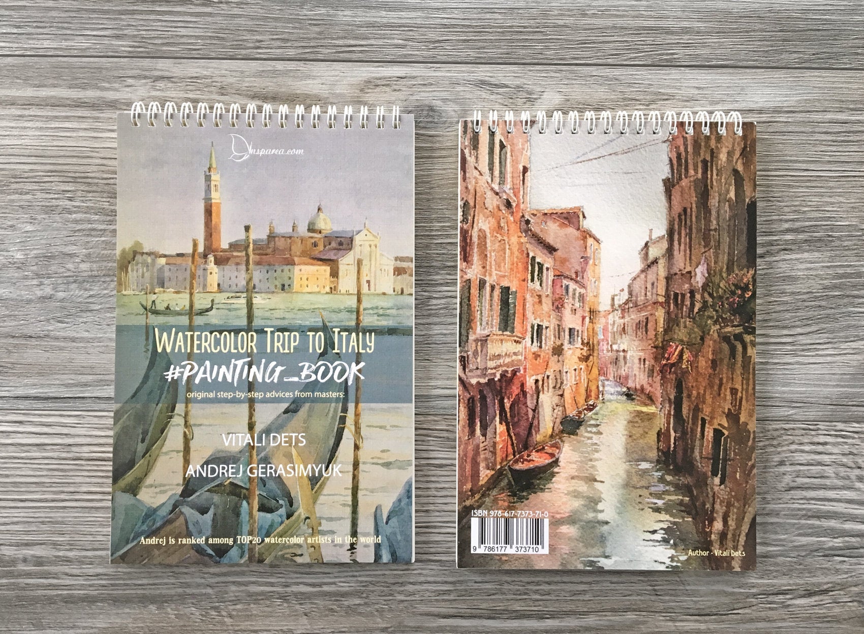 Workbook tutorial "Watercolor trip to Italy", 15x23 cm, printed on Premium Watercolor Paper, 17 step-by-step lessons by Award-Winning Artists